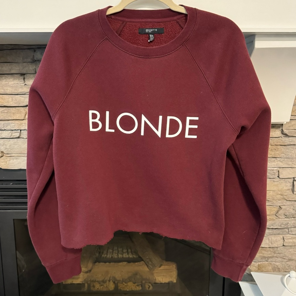 Brunette The Label. Blonde Sweatshirt. Size M/L